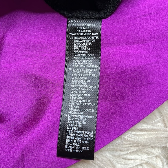 Forever 21 Purple and Black Dress Size Large - Picture 9 of 9